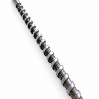 Custom extruder screws for dual-function shredder-extruder integrated machines.